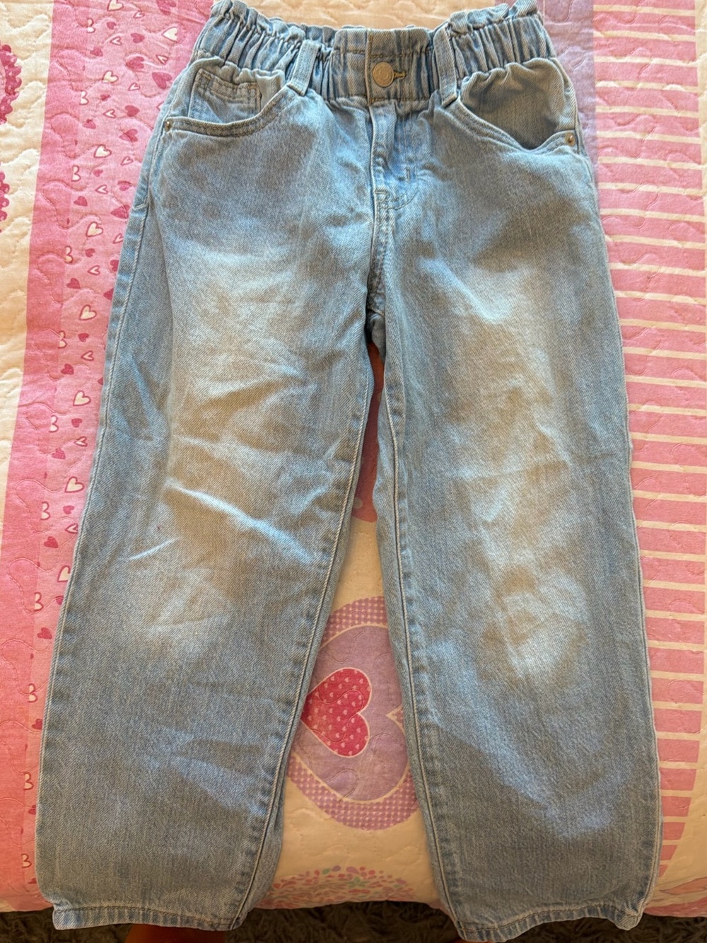 Cat & Jack Light Blue Paperbag Waist Kids Jeans